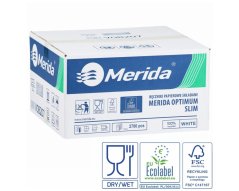 Merida Jednotlivé papírové ručníky MERIDA OPTIMUM SLIM, 2-vrstvé, bílé, 2700 ks (15x180 ks)