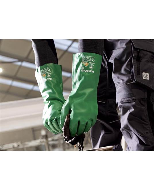 ATG® chemické rukavice MaxiChem® 76-830 - TRItech™ - Barva: Zelená, Velikost: 08