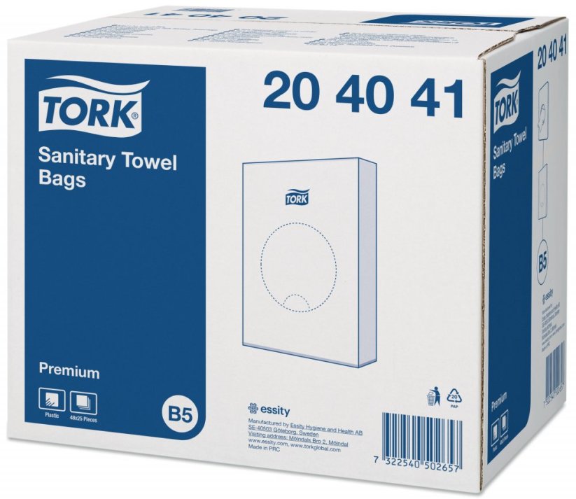 TORK 204041 – Hygienické sáčky, plastové, 25 ks., 48 bal./kt