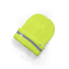 Zimní čepice pletená fleece ARDON®SPARK s reflex. pruhem hi-vis žlutá