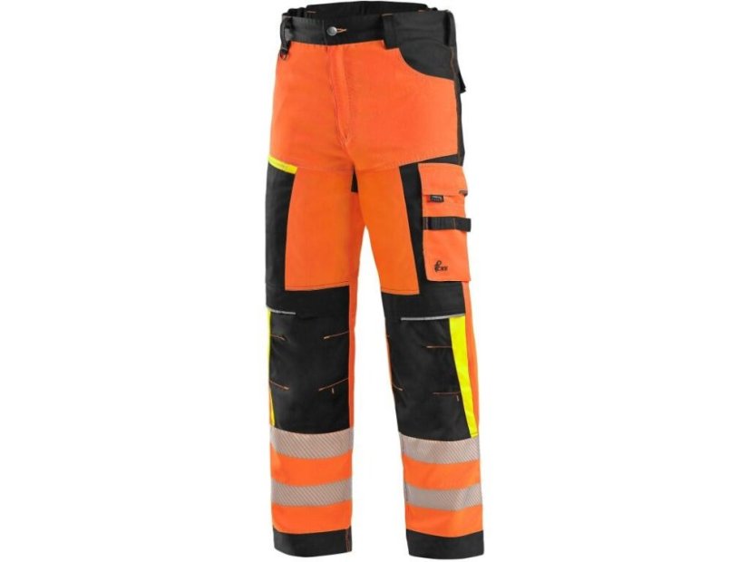 Kalhoty CXS BENSON výstražné, pánské, oranžovo-černé - Velikost: 48