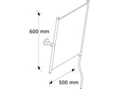 Sklopné zrcadlo Merida v matném bílém rámu s madlem pro nastavení úhlu 50x60cm