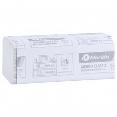 Skládané papírové recykl ručníky jednovrstvé Merida 4000ks, 23cm x 25cm