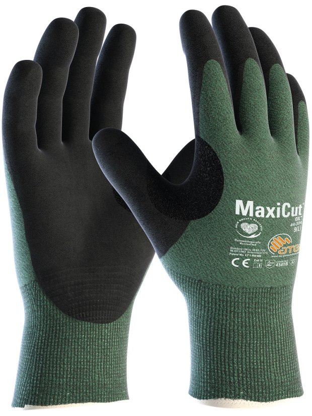 ATG® protiřezné rukavice MaxiCut® Oil™ 44-304 06 - Barva: zelené odstíny, Velikost: 06 ATG® protiřezné rukavice MaxiCut® Oil™ 44-304 06 - Barva: zelené odstíny, Velikost: 06