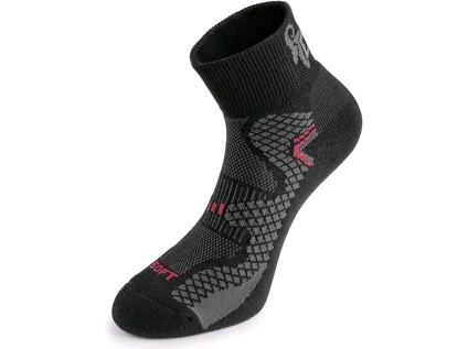 Ponožky CXS SOFT, černo-červené - Velikost: 39
