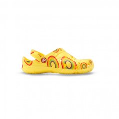 Pantofle schu'zz Globule 0031 žluté s potiskem duhy
