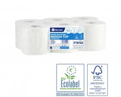 Merida Toaletní papír MERIDA TOP FLEXI bílý, délka 120 m,pr. 17 cm, 2-vrst /bal. 6 rolí/