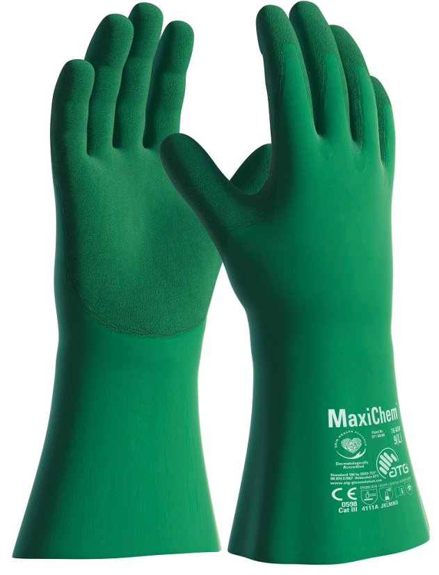 ATG® chemické rukavice MaxiChem® 76-830 - TRItech™ 08 - Barva: zelené odstíny, Velikost: 07
