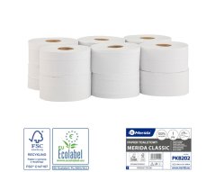 Toaletní papír Merida Jumbo klasik 19 cm, 1.vrstvý, 75% bělost, 12.rolí v balení