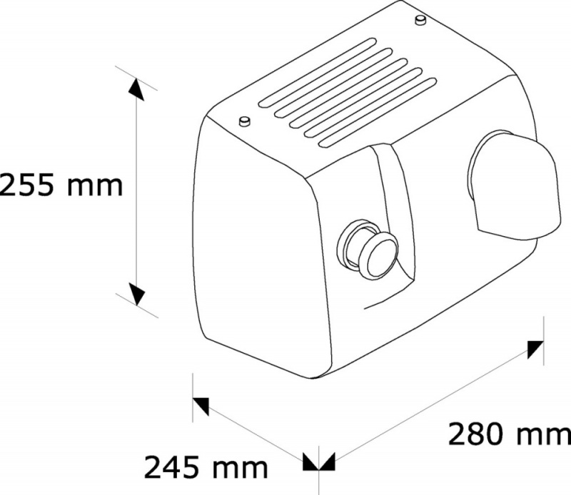 Bazénový sušič fén na vlasy Merida kovový lesklý