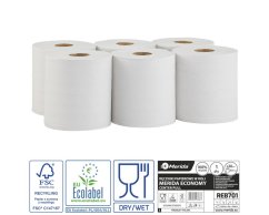 Papírové ručníky Merida maxi Economy flexi, 1.vrstvé, s vnitřním odvinem, 6.rolí v balení