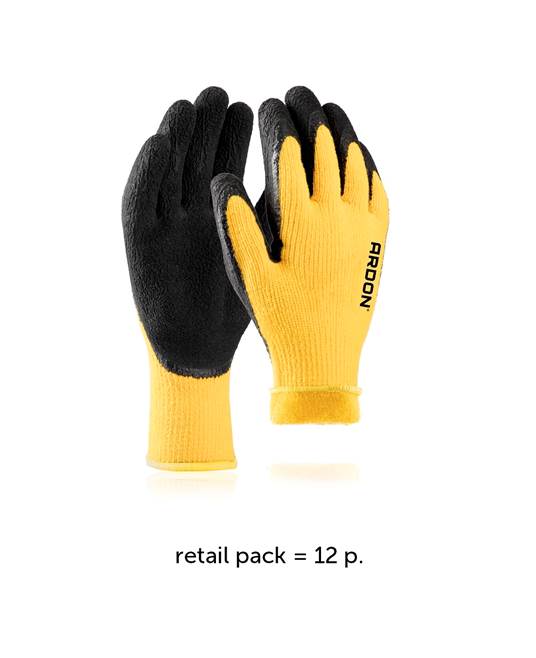 Zimní rukavice ARDON®PETRAX WINTER - maloobchodní balení 12 párů - Barva: Žlutá, Velikost: 09