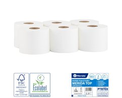 Merida Toaletní papír MERIDA TOP FLEXI bílý, délka 120 m, průměr 17 cm, 2-vrstvý, 6 rolí/bal
