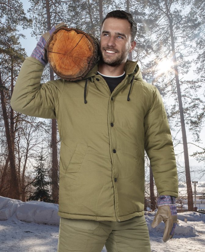 Tradiční vatovaný zelený kabát ARDON NICOLAS - Barva: zelené odstíny, Velikost: L