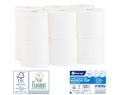 Merida Toaletní papír MERIDA TOP FLEXI bílý, délka 100 m, průměr 14 cm, 2-vrstvý, 12 rolí/bal