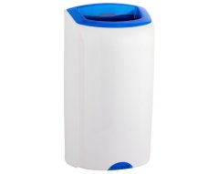 Odpadkový koš Merida Top závěsný plastový bílý s modrým otvorem 40l