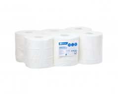 Papírové ručníky Merida Top Maxi 2.vrstvé, 156 m, 100% celulóza s vnitřním odvinem, 6.rolí v balení