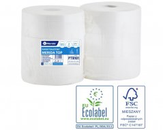 Toaletní papír Merida Jumbo Top 23 cm, 2.vrstvý, 100% celulóza, 6.rolí v balení